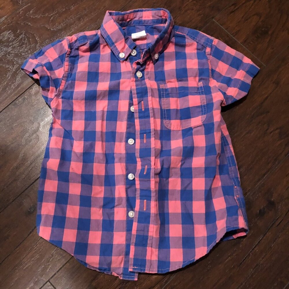 Crewcuts Pink and Blue Plaid Shirt